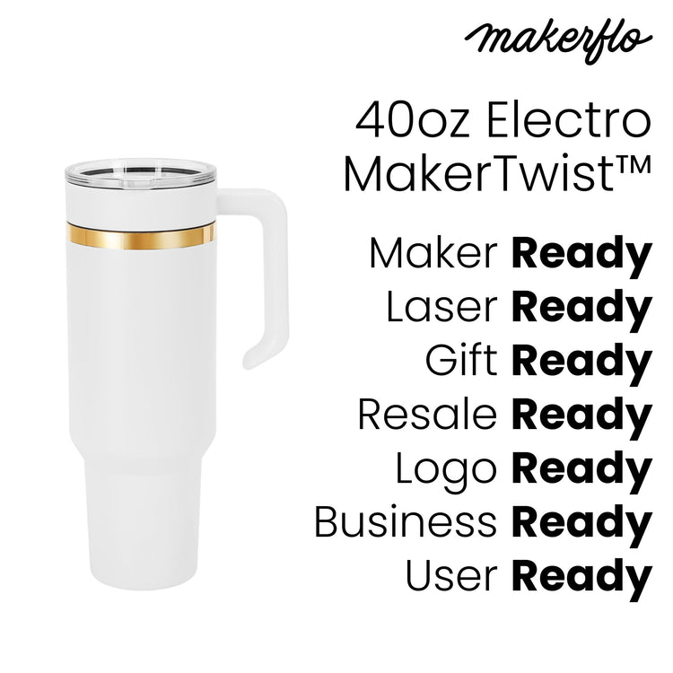 40oz Electroplated Tumbler with Handle — Electroplated 40oz tumbler with twist on handle makertwist 1