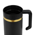 40oz Electroplated Tumbler with Handle — gold plated 40oz tumbler black top