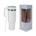 40oz Electroplated Tumbler with Handle — Rainbow Electro Plated 40oz Tumbler White