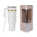 40oz Electroplated Tumbler with Handle — gold plated 40oz tumbler white packaging