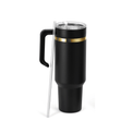 40oz Electroplated Tumbler with Handle — 40oz electroplated tumbler with twist on handle black gold
