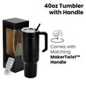 40oz Tumbler with Handle — 40oz tumbler with twist on handle makertwist