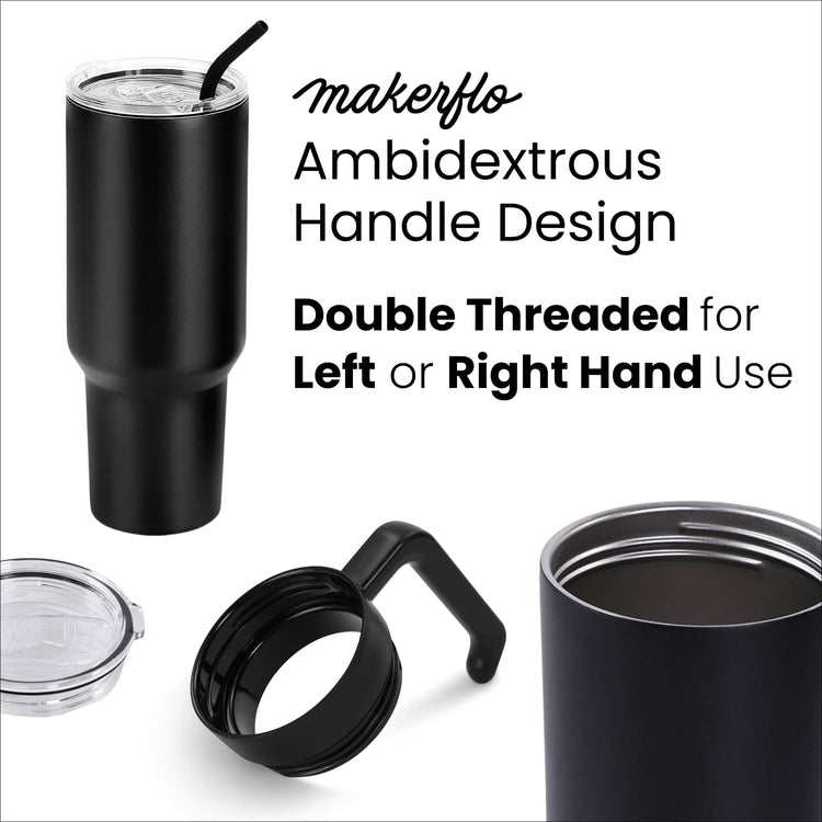 40oz Tumbler with Handle — Powder Coated Tumblers For Laser Engraving
