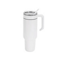40oz Tumbler with Handle — 40oz tumbler with twist on handle white