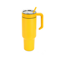 40oz Tumbler with Handle — 40oz tumbler with twist on handle yellow