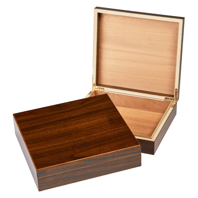 Cigar Humidor Box — Valet Box Cedar Lined Medium Walnut