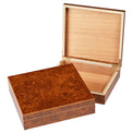 Cigar Humidor Box — Valet Box Cedar Lined Medium Burl