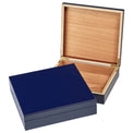 Cigar Humidor Box — Valet Box Cedar Lined Medium Dark Blue