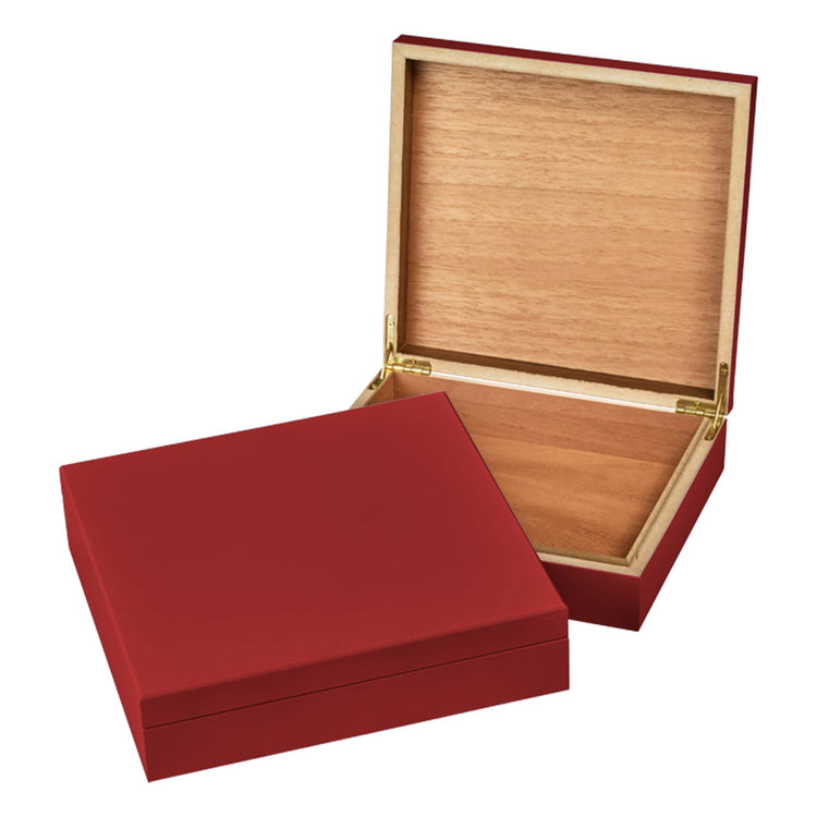 Cigar Humidor Box — Valet Box Cedar Lined Medium Red