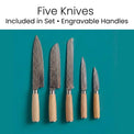 Kitchen Knife Set with Magnetic Block Stand — Rubberwood Knife Set 8