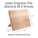 Kitchen Knife Set with Magnetic Block Stand — Rubberwood Knife Set 10