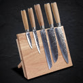 Kitchen Knife Set with Magnetic Block Stand — Rubberwood Knife Set 6