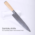 Kitchen Knife Set with Magnetic Block Stand — 5Cr Stainless Steel Full Tang Knife Set Santoku Knife