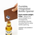 Laserette Bottle Opener Coaster — Laserette bottle opener coaster wallet engravable uv print