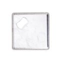 Laserette Bottle Opener Coaster — Bottle Opener Coaster Laserette Engravable Leatherette Metallic Silver