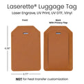 Laserette Luggage Tag — Laserette Passport Wallet Dims 2
