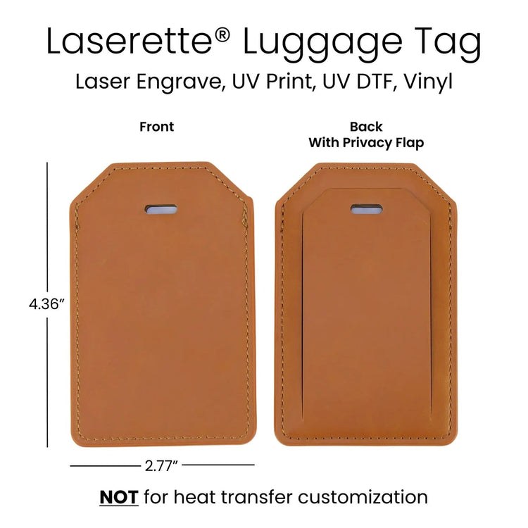 Laserette Luggage Tag — Laserette Passport Wallet Dims 2
