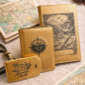 Laserette Luggage Tag — Engraved Leatherette Luggage Tag Passport Wallet Journal Metallic Laserette