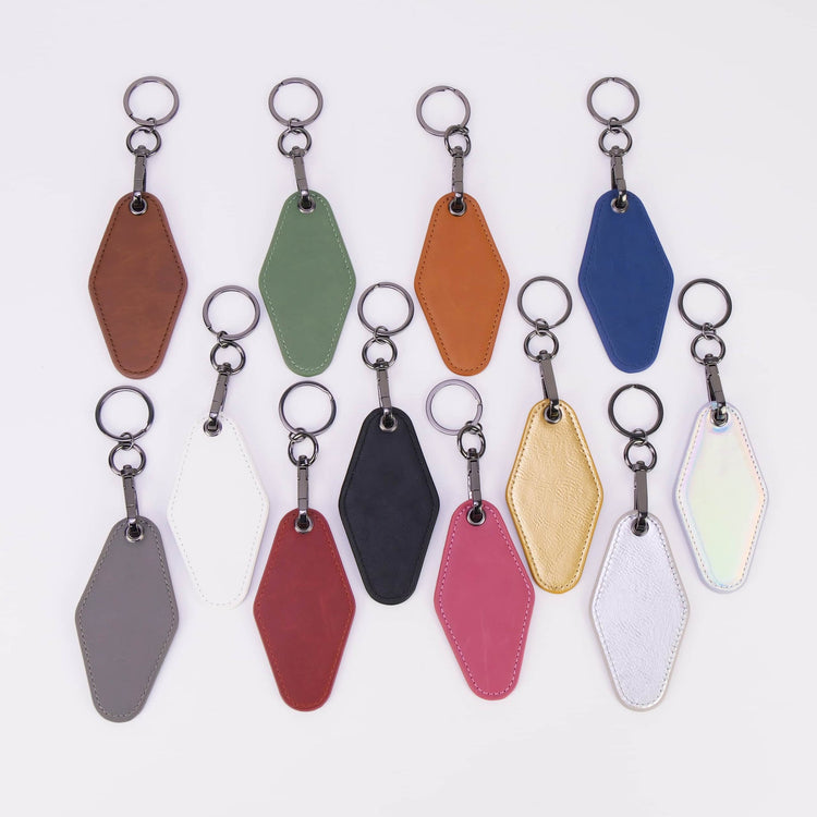 Laserette Motel Keychain — Engravable Motel Keychain Leatherette all colors
