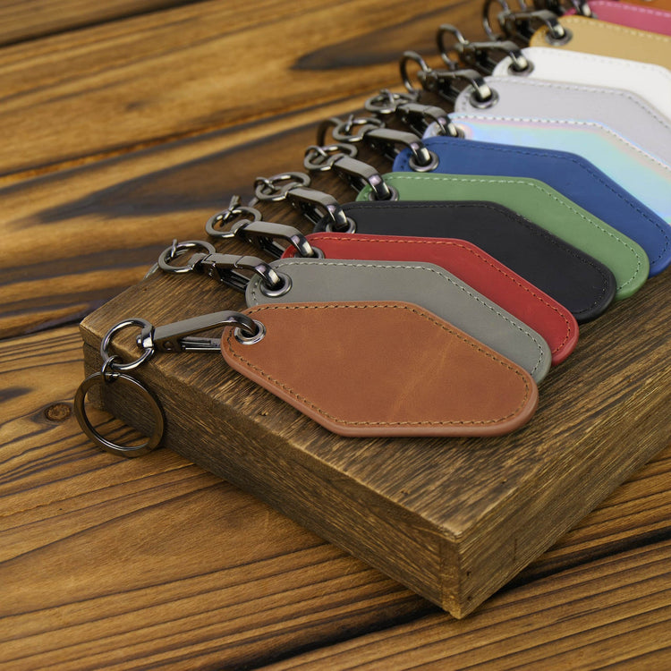 Laserette Motel Keychain — Engravable Motel Keychain Leatherette keychains