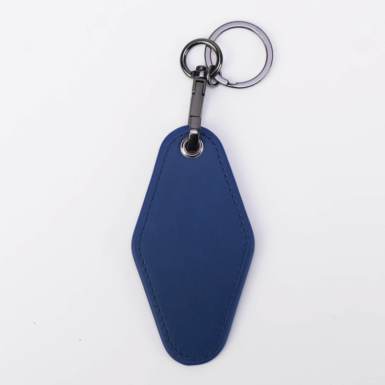 Laserette Motel Keychain — Engravable Motel Keychain Leatherette Navy
