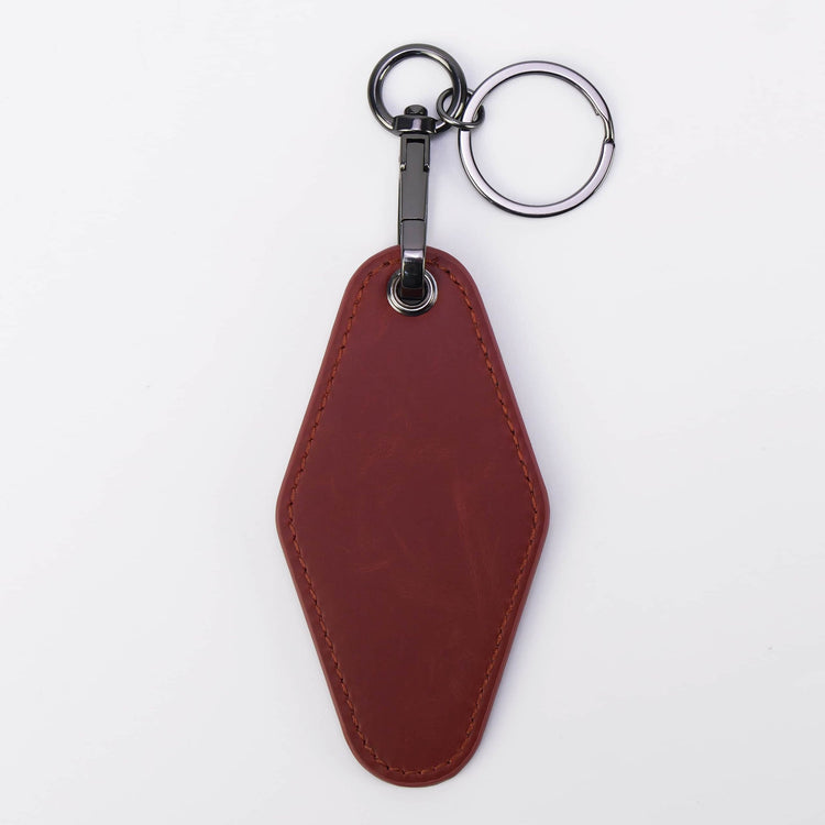 Laserette Motel Keychain — Engravable Motel Keychain Leatherette red
