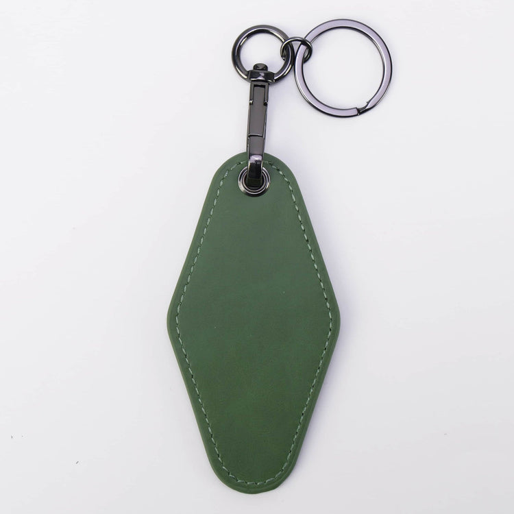 Laserette Motel Keychain — Engravable Motel Keychain Leatherette sage