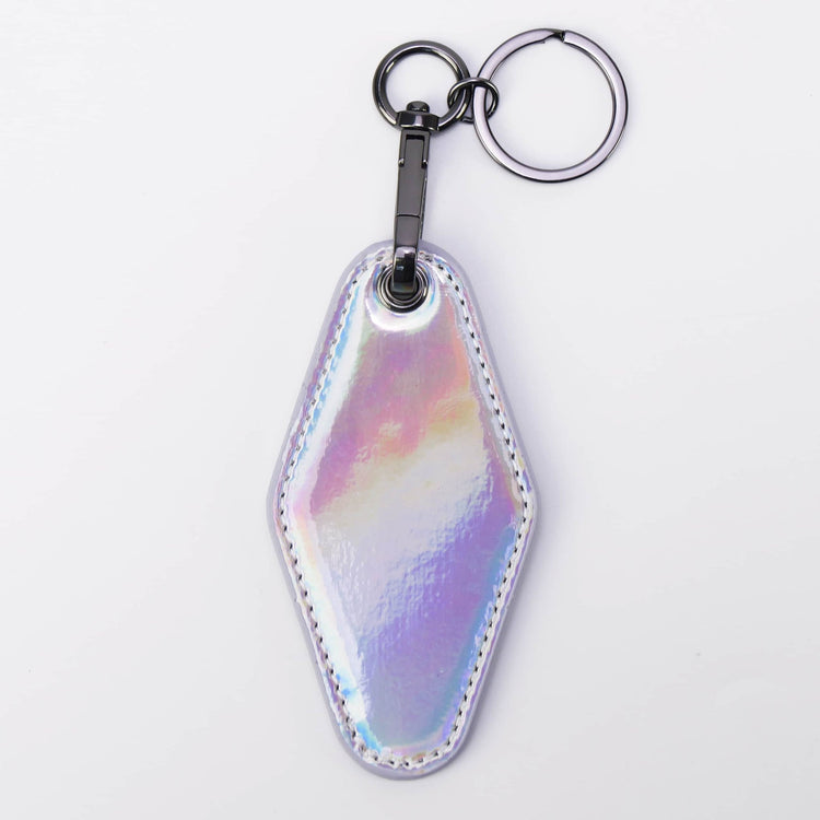 Laserette Motel Keychain — Engravable Motel Keychain Leatherette holographic