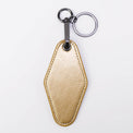 Laserette Motel Keychain — Engravable Motel Keychain Leatherette metallic gold