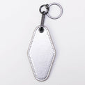 Laserette Motel Keychain — Engravable Motel Keychain Leatherette metallicsilver
