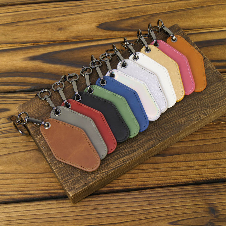 Laserette Motel Keychain — Engravable Motel Keychain Leatherette Laserette by