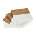 Marble and Wood Coaster Set — 4 set Marble acacia wood Coasters for laser engraving