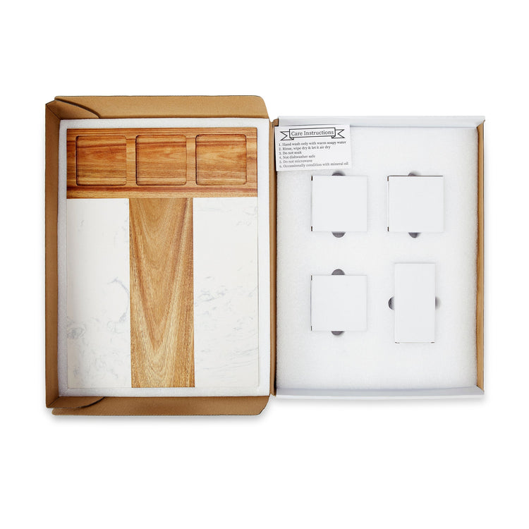 Marble Charcuterie Board — charcuterie board packaged with foam protection