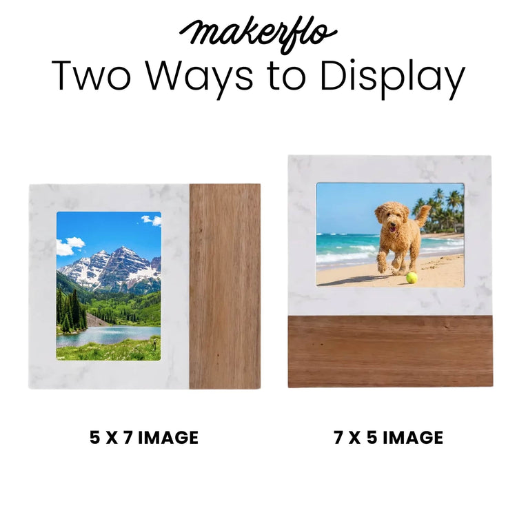 Marble Picture Frame 5 x 7 — Marble wood picture frame 10