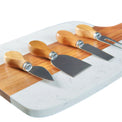 Marble Serving Board Set — laser engrave Acacia wood cheeseboard