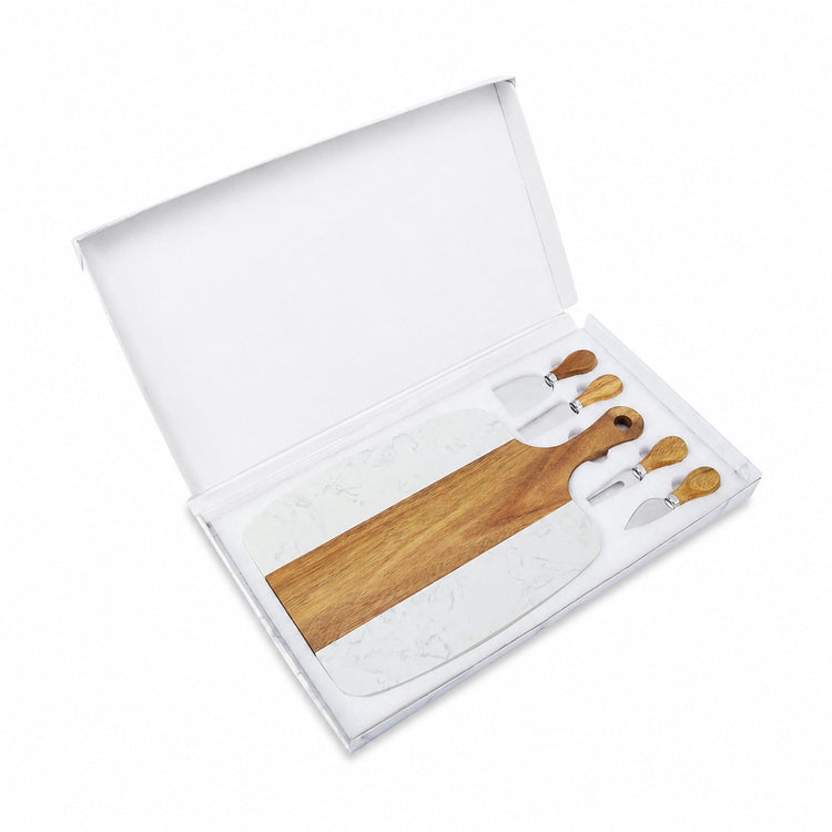 Marble Serving Board Set — marble serving board packaged with foam protection