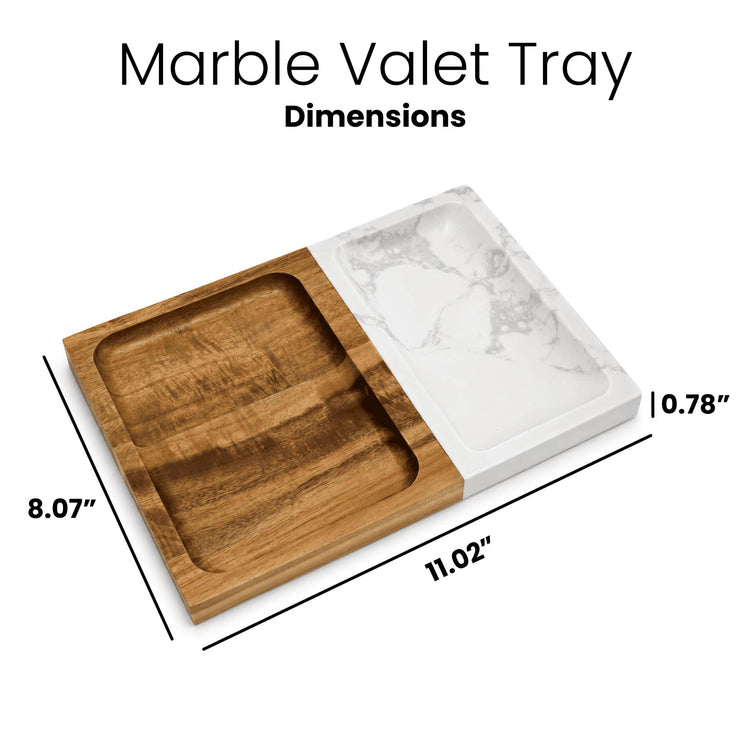 Marble & Wood Valet Tray — Marble Wood Valet Tray Dimensions