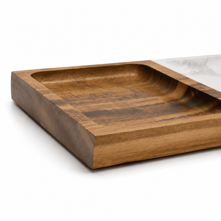 Marble & Wood Valet Tray — Marble Wood Valet Tray 22