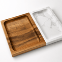 Marble & Wood Valet Tray — Marble Wood Valet Tray 18
