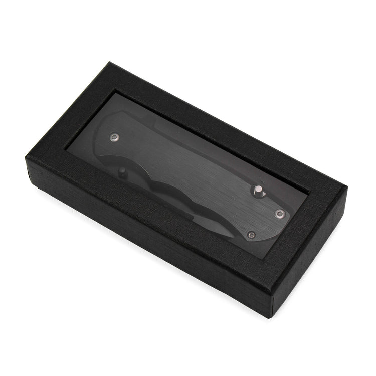 Pocket Knives — Black Anodized Aluminum Pocket Knife in gift box