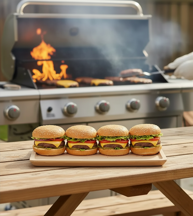 Smash Burger Set — smash burger set burgers on burger board