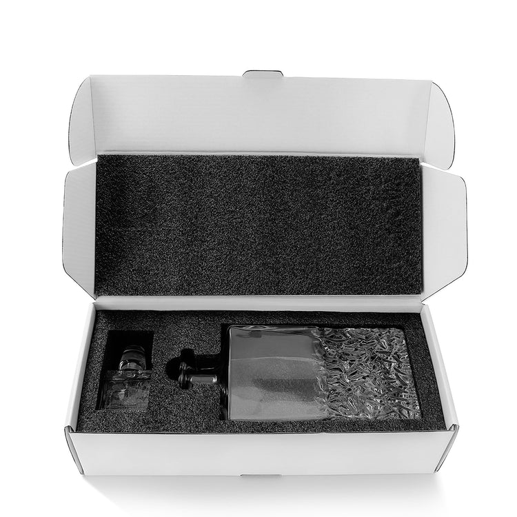 Whiskey Decanter - Rectangle - 750ML — Decanter gift box with foam insert