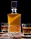 Whiskey Decanter - Rectangle - 750ML — rectangle decanter with glasses