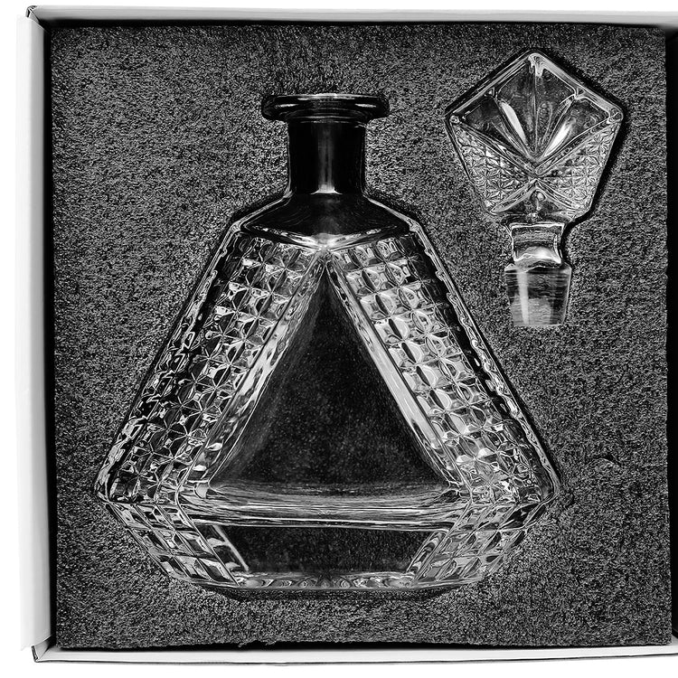 Whiskey Decanter - Triangle - 650ML — Whiskey Decanter with topper lid