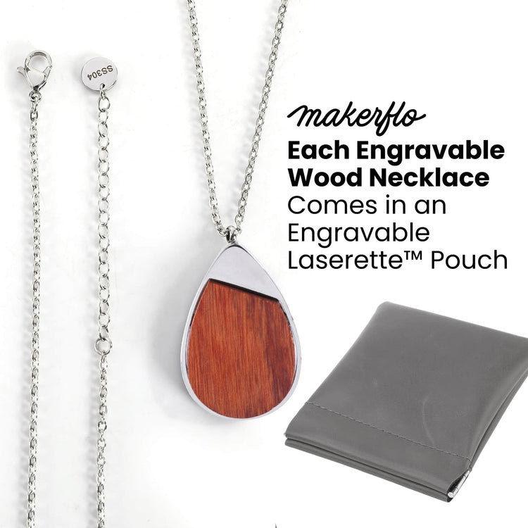 Wood Pendant Necklace — Reversible Engravable Wood Pendant Necklace 8