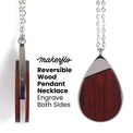 Wood Pendant Necklace — Reversible Engravable Wood Pendant Necklace 6