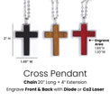 Wood Pendant Necklace — Cross Pendant Necklace
