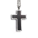 Wood Pendant Necklace — engravable wood pendant necklace cross black