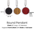 Wood Pendant Necklace — Round Pendant Necklace