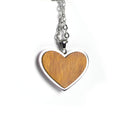 Wood Pendant Necklace — engravable wood pendant necklace heart natural
